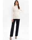 Made in Italy AURORA White Ribbed Maternity Turtleneck