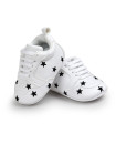 First Walker Fashion PU Leather cotton sole casual shoes first walking shoes Black Star color