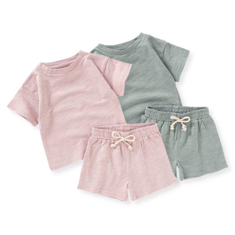 Organic Cotton Toddler Clothing Set, Summer Set
