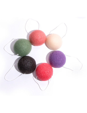 Half Ball Konjac Sponge face & Body - White,Lavender,Cherry Blossom, Aloe Vera Set of 4 for Baby , Mothers. free of parabens, sulphates & chemicals