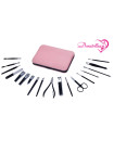 Manicure Set 18 Pieces Stainless Steel Professional Nail Clippers Kit Pedicure Care Tools