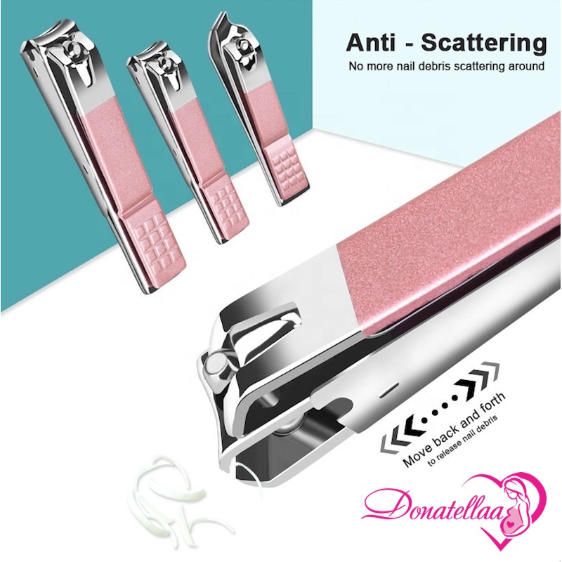Pink Manicure Set, 18 in 1 Stainless Steel Grooming Kit Professional Pedicure set 