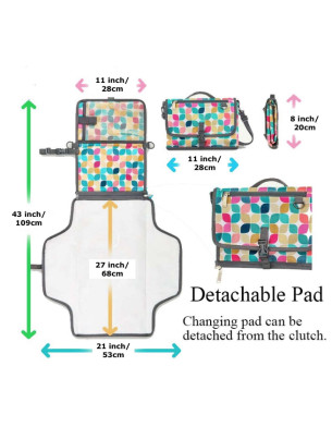Portable Diaper Changing Pad Built-in Head Cushion Waterproof Baby Travel Changing Station Large 43 x 21 inch / 109 x 53 cm 