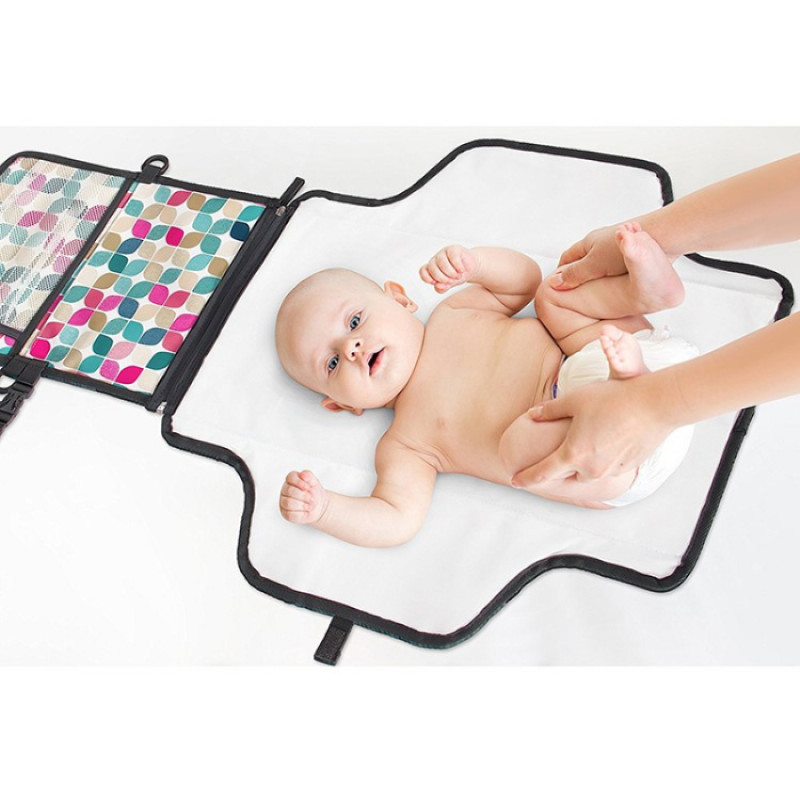 Portable Diaper Changing Pad Built in Head Cushion Waterproof Baby Travel Changing Station Large 109 x 53 cm
