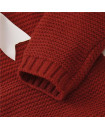 Winter 3M-24M Long Sleeve Knitted Fringed Hem Hooded Baby Sweater RED