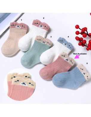 100% Cotton Baby Socks Age 0-6 Months Set of 5 Pairs 
