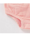 Super Cute Snap Crotch Muslin Suspenders Baby Girls Romper Organic Cotton